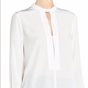 BCBG White Silk Blouse